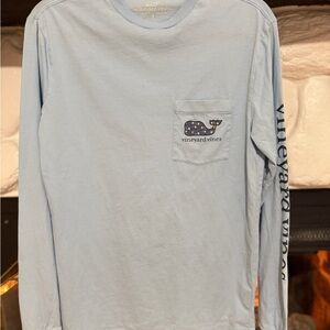 Vineyard Vines Men's Sky Blue Long Sleeve Tee